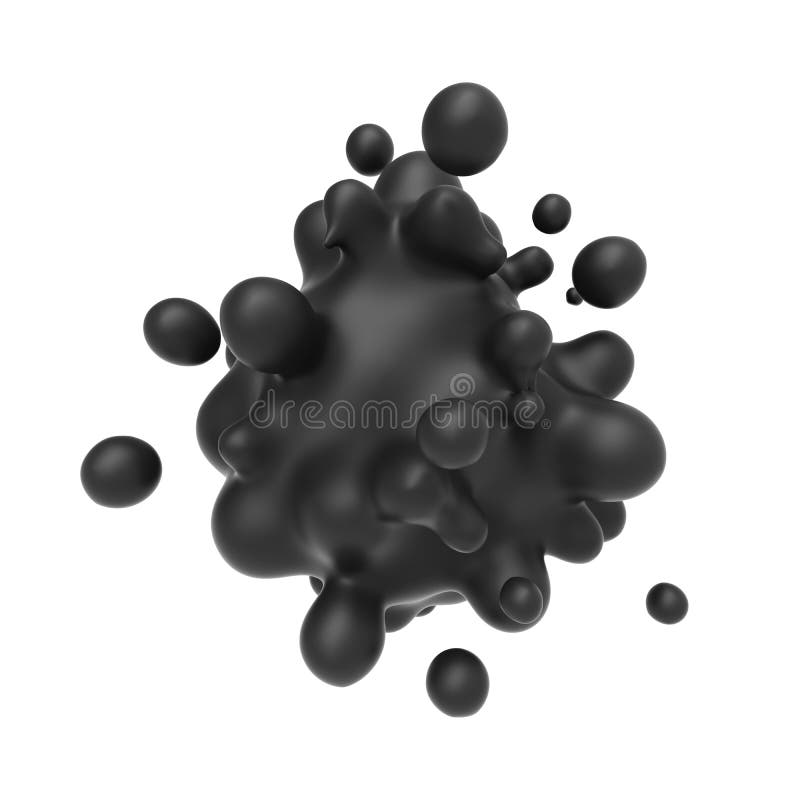 Abstract 3D black meatball object stock illustration Abstract 3D black meatball object stock illustration