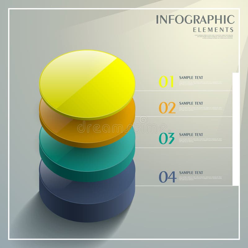 Abstract 3d color tower infographics