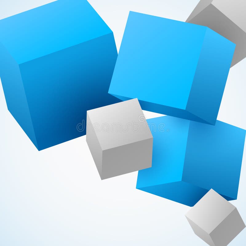 Abstract 3d flying cubes background vector illustration. Abstract 3d flying cubes background vector illustration