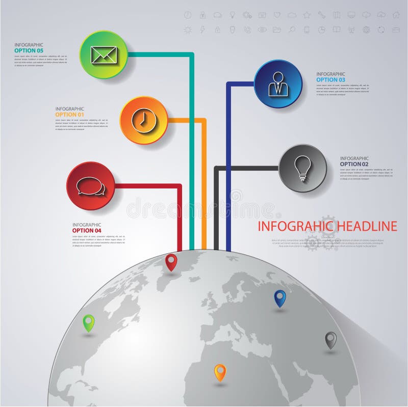 Abstract 3D digital illustration Infographic with world map.Can royalty free illustration Abstract 3D digital illustration Infographic with world map.Can royalty free illustration