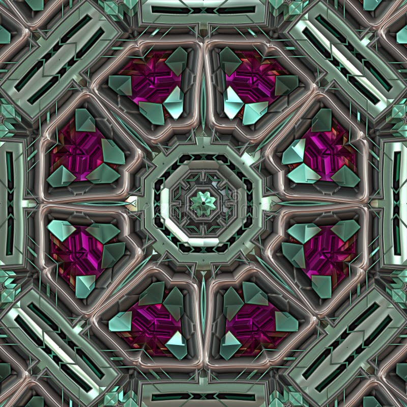 3d effect octagonal metallic surface graphic vector illustration