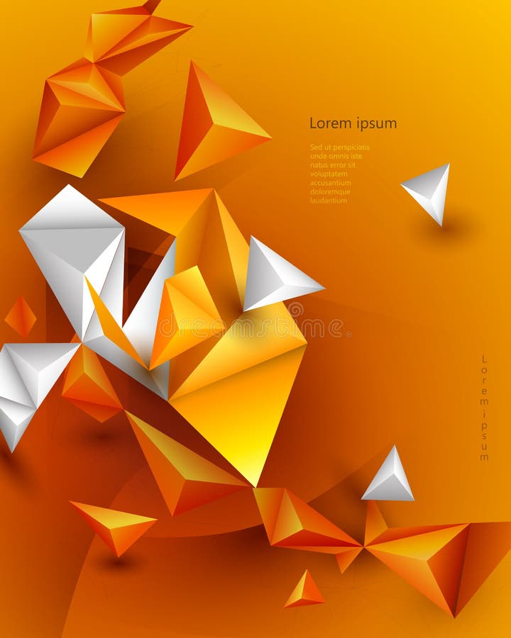 Abstract orange 3d geometric abstract background with unique designs and high resolution