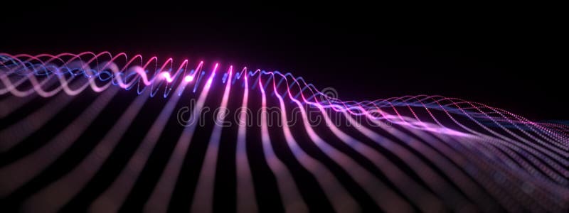 Abstract 3D Illustration Glow Pink Blue Canvas Wireframe for Business Technology Background. 3D rendering Flow Grid Digital stock illustration