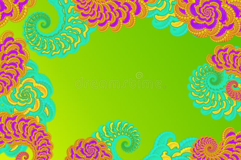 Abstract 3D-image on a bright light green background with a fractal complex patterned element, modern stylish screen saver royalty free illustration