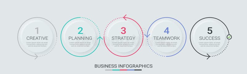 Abstract 3D Infographic thin line infographic template with 5 steps. Modern business concept infographics with options
