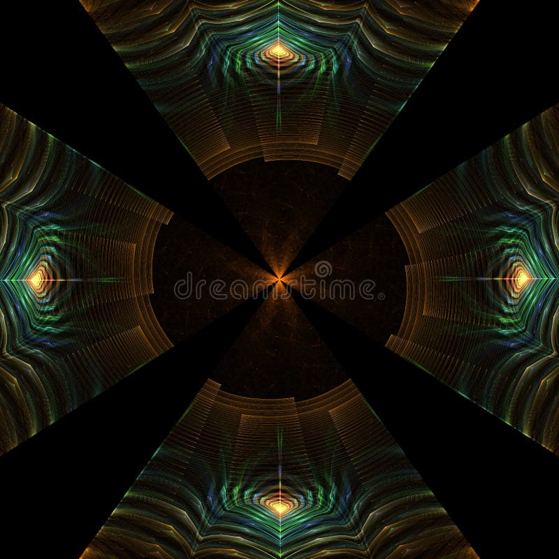 3d kaleidoscopic fractal graphic vector illustration