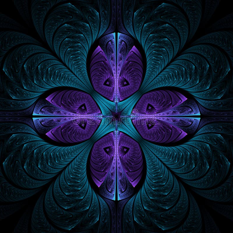 3d kaleidoscopic fractal graphic vector illustration