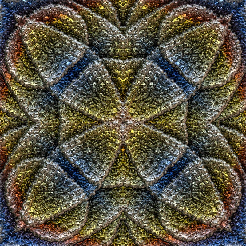 3d kaleidoscopic fractal pattern vector illustration