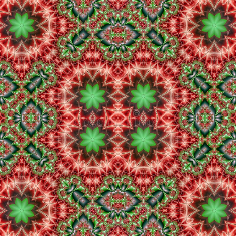 3d kaleidoscopic fractal pattern vector illustration
