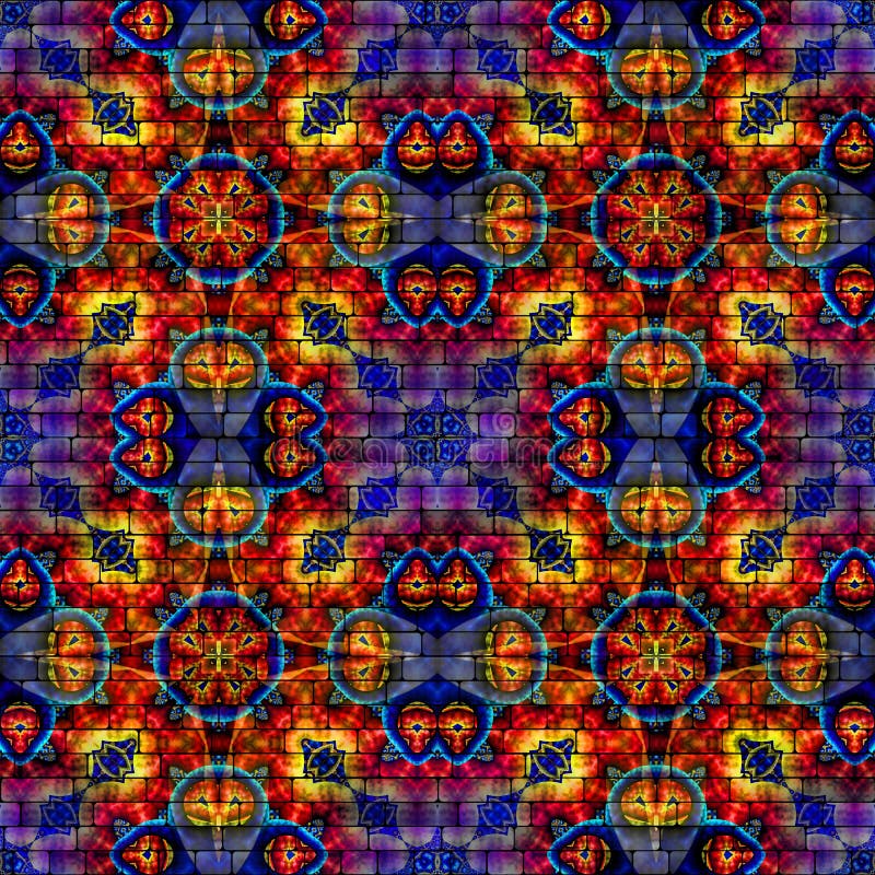 3d kaleidoscopic fractal pattern stock illustration
