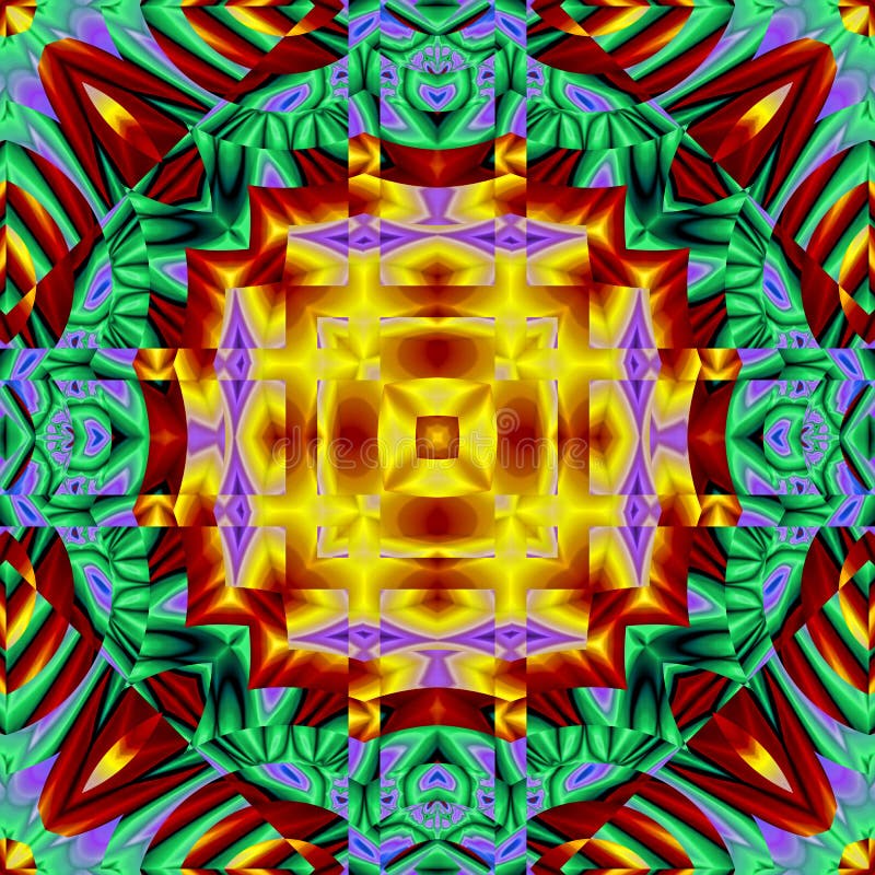 3d kaleidoscopic fractal pattern vector illustration
