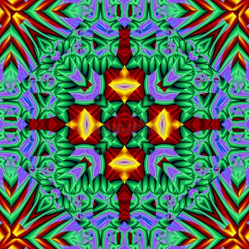 3d kaleidoscopic fractal pattern stock illustration