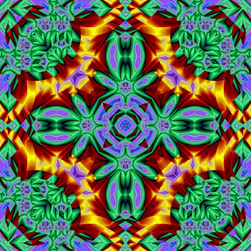 3d kaleidoscopic fractal pattern vector illustration