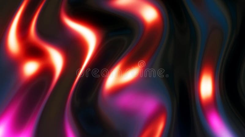 3d abstract background, rippled liquid chrome metal Stock