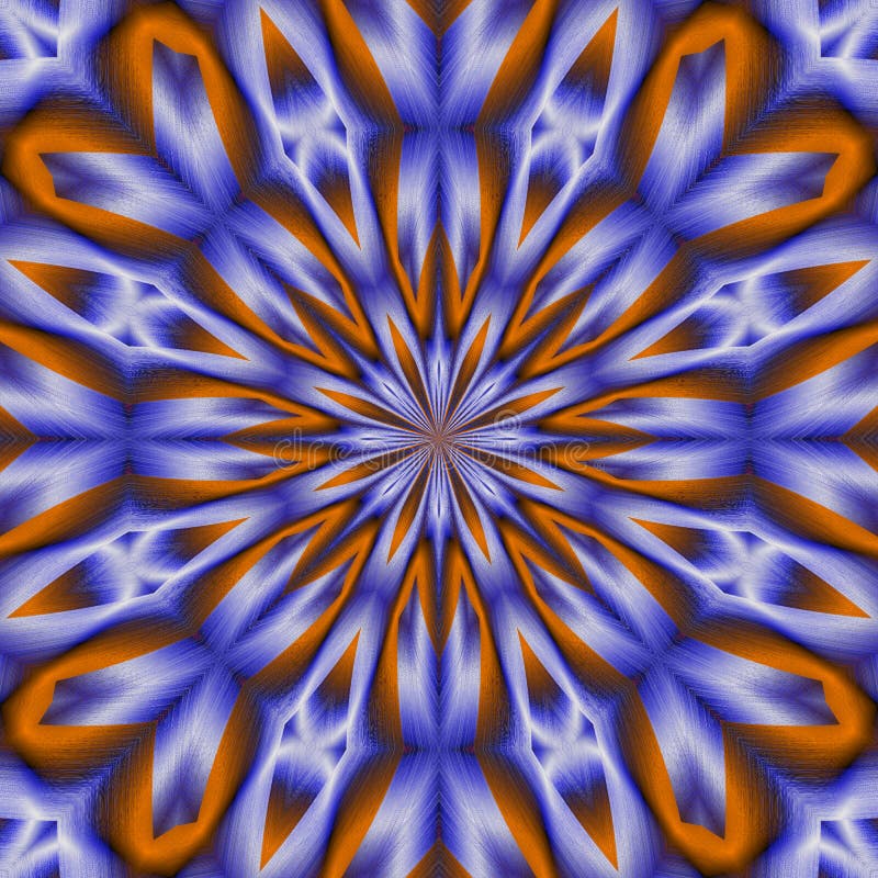 3d octagonal blue orange metallic surface graphic stock illustration