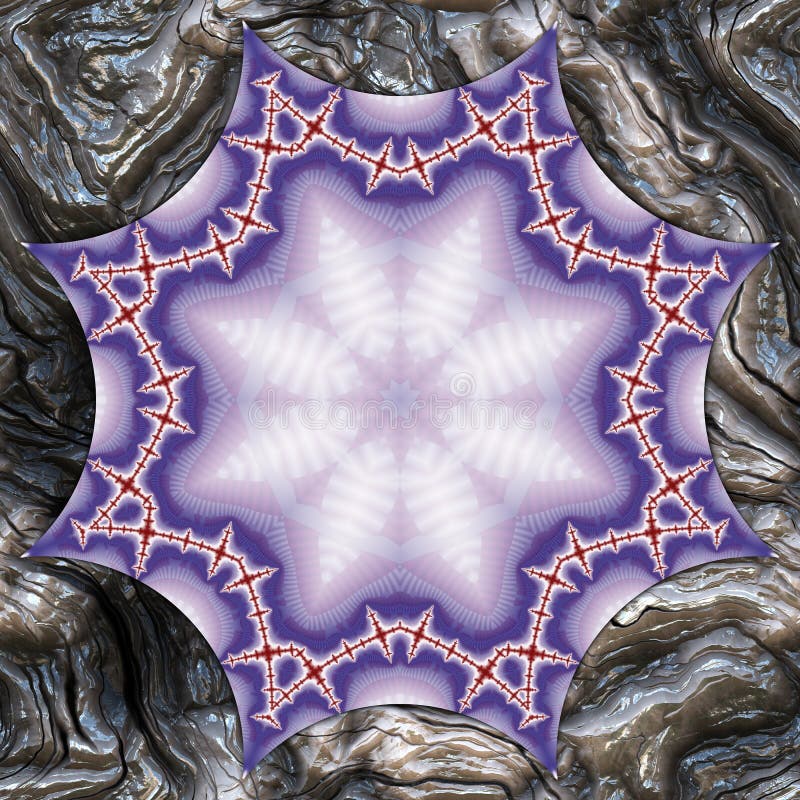 3d octagonal fractal pattern metallic background vector illustration