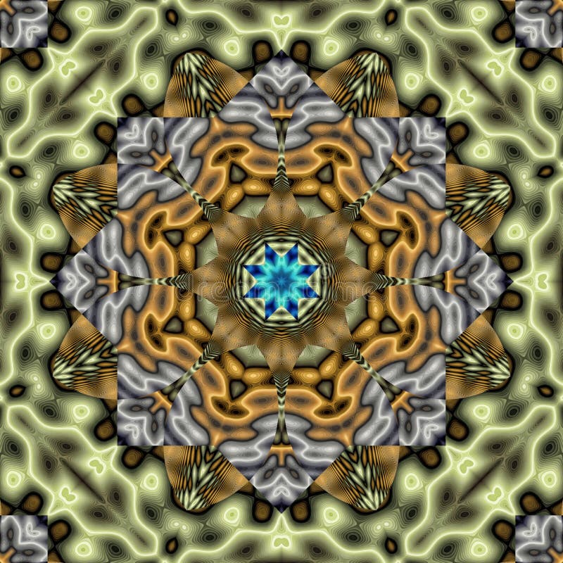 Abstract 3d octagonal geometric fractal pattern