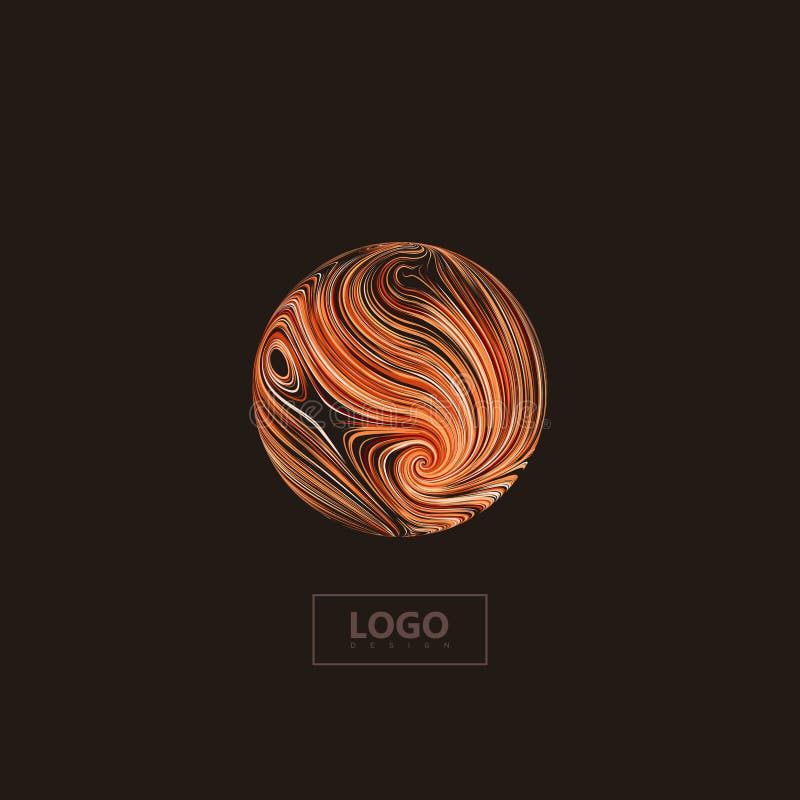 Abstract 3D orange sphere textured with swirled colorful lines royalty free illustration Abstract 3D orange sphere textured with swirled colorful lines royalty free illustration