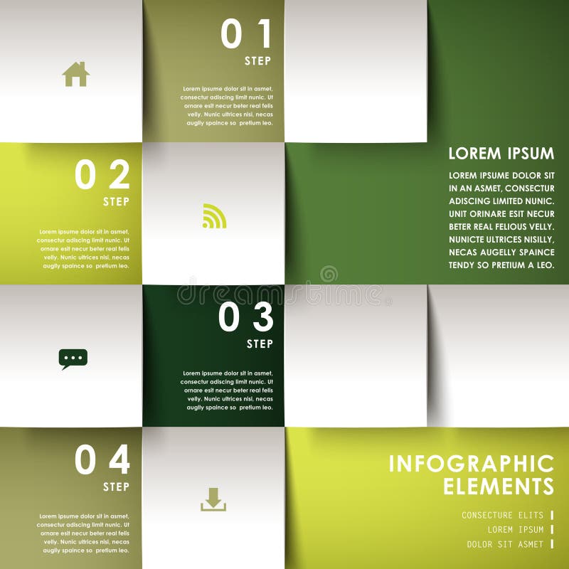 Abstract 3d paper infographics stock illustration