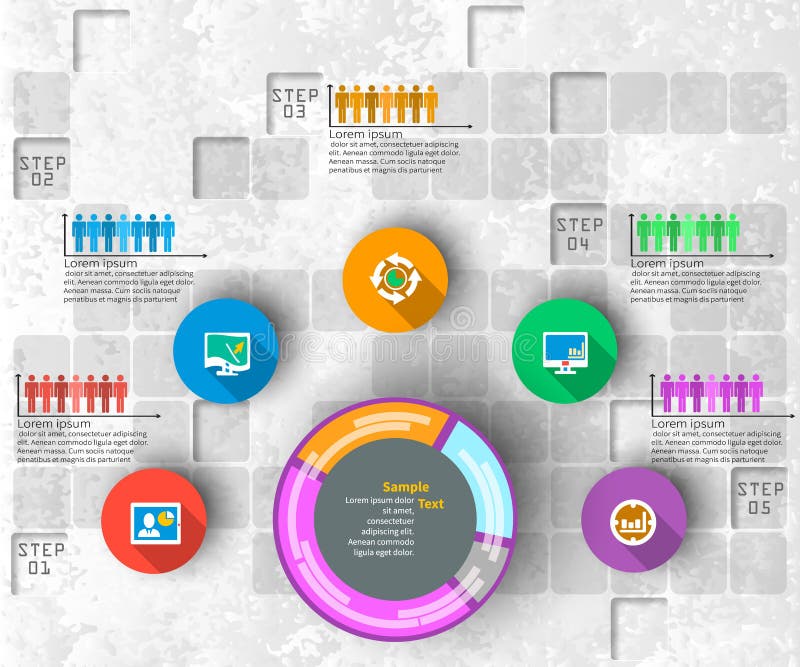 Abstract 3D Paper Infographics vector illustration