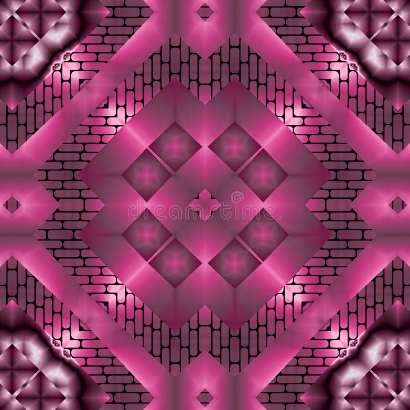 3d pink kaleidoscopic fractal graphic royalty free illustration