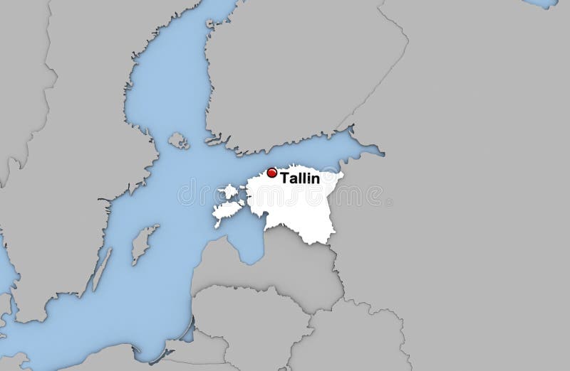Abstract 3d render of map of Estonia royalty free illustration