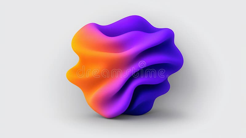 Abstract 3D Render of a Multicolored Pixelated Cloud Form stock illustration