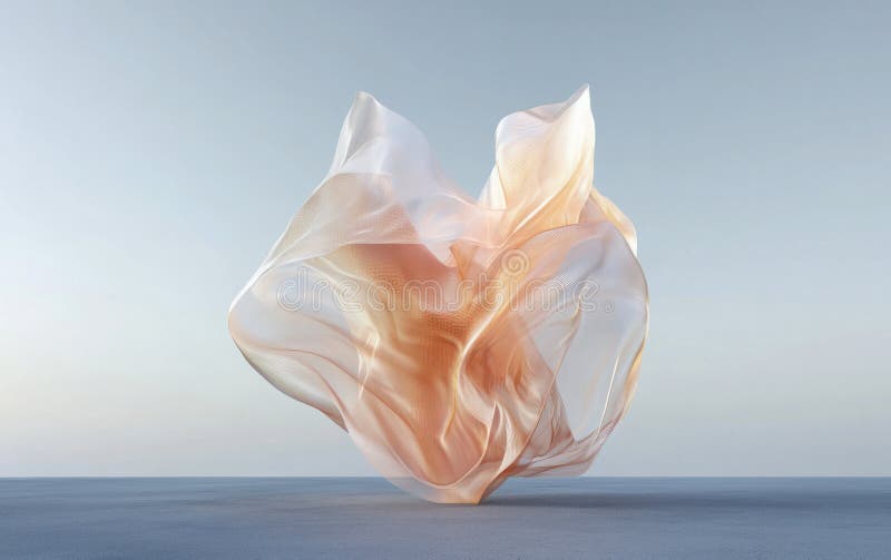 Translucent Peach Organic Form 3D Render. Generative AI royalty free illustration