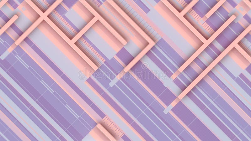 Abstract 3d rendering animation with growing maze. Modern futuristic background vector illustration