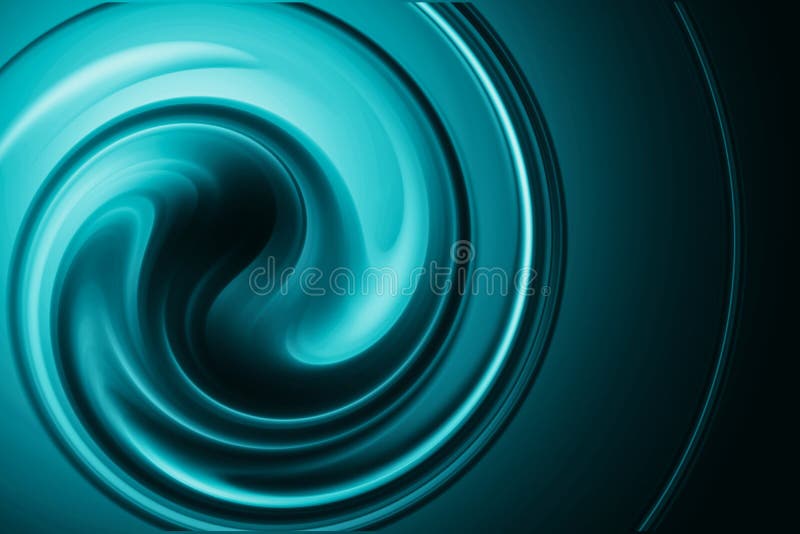 Abstract 3D rendering blue green metal light swirl effect illustration texture wallpaper. Vibrant Color wavy striped pattern for