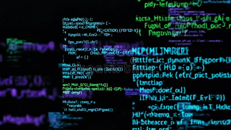 Abstract 3d rendering of code background html php web programming source code. HD video. Html source code video