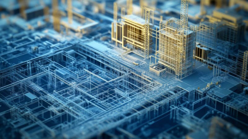 Abstract 3D Rendering of a Complex Technological Circuit Board vector illustration