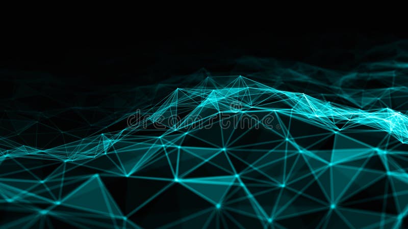 Abstract 3d rendering futuristic dots and lines. computer geometric digital connection structure. Plexus with particles vector illustration