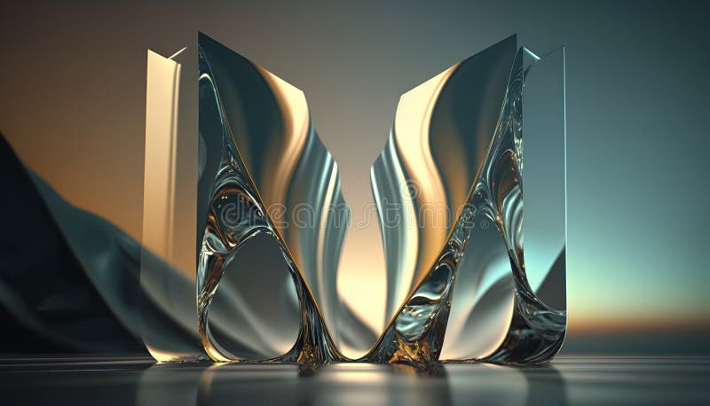 Abstract 3d rendering of geometric forms. Futuristic background with dynamic shapes. royalty free illustration