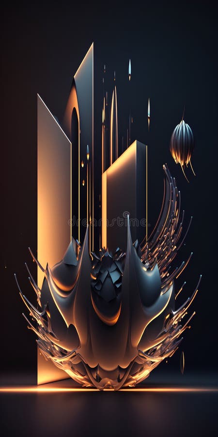 Abstract 3d rendering of geometric shapes. Futuristic background design. royalty free illustration