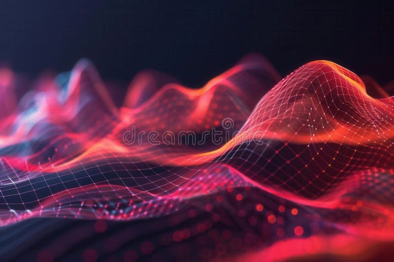 Abstract 3D rendering of a mountain range ,Generative AI