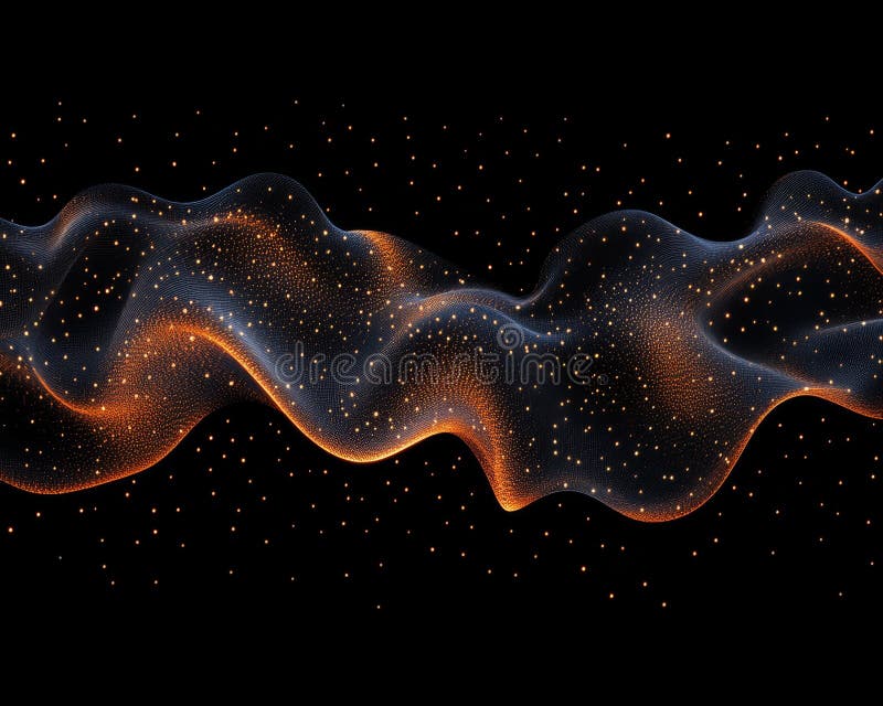 An abstract 3D rendering showing fabric in motion with an orange luminescence royalty free illustration