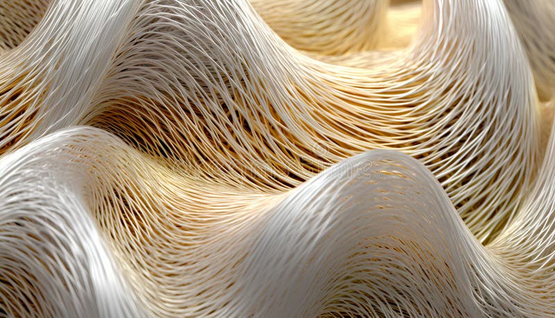 Abstract 3d rendering of wavy surface. Computer generated graphics. vector illustration