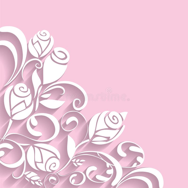 Abstract 3D rose floral pattern