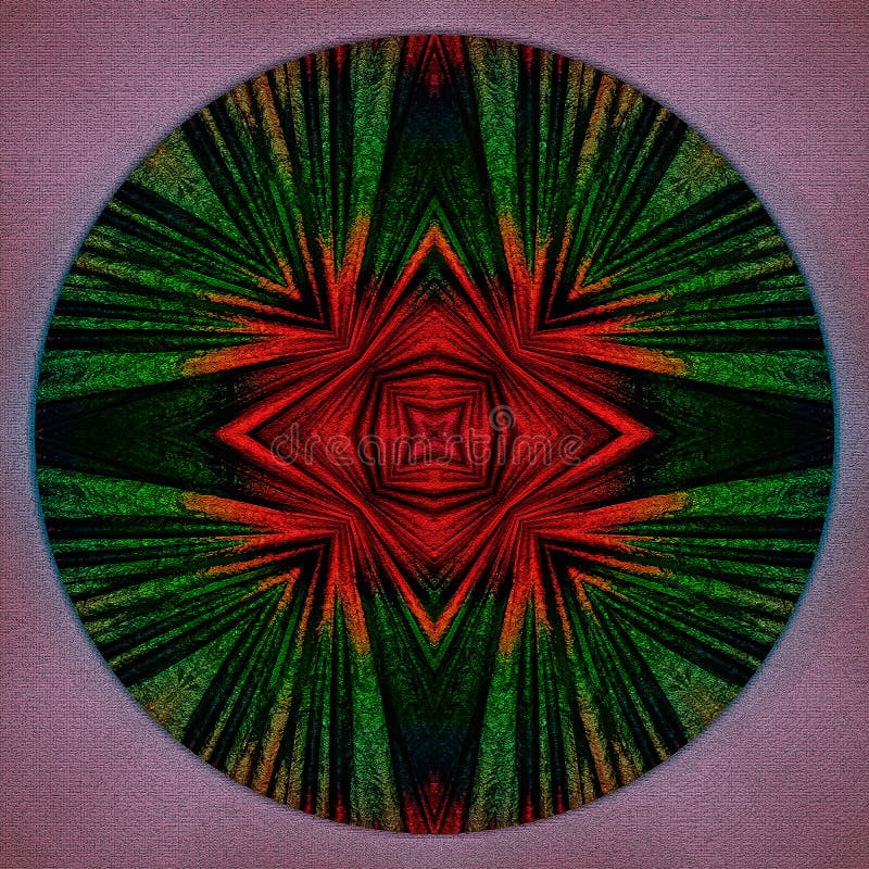 3d round kaleidoscopic fractal pattern vector illustration