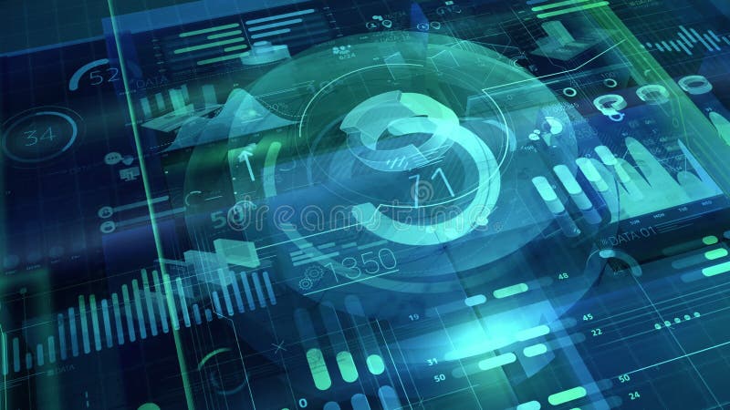 Abstract infographic space with graphs and charts. stock illustration