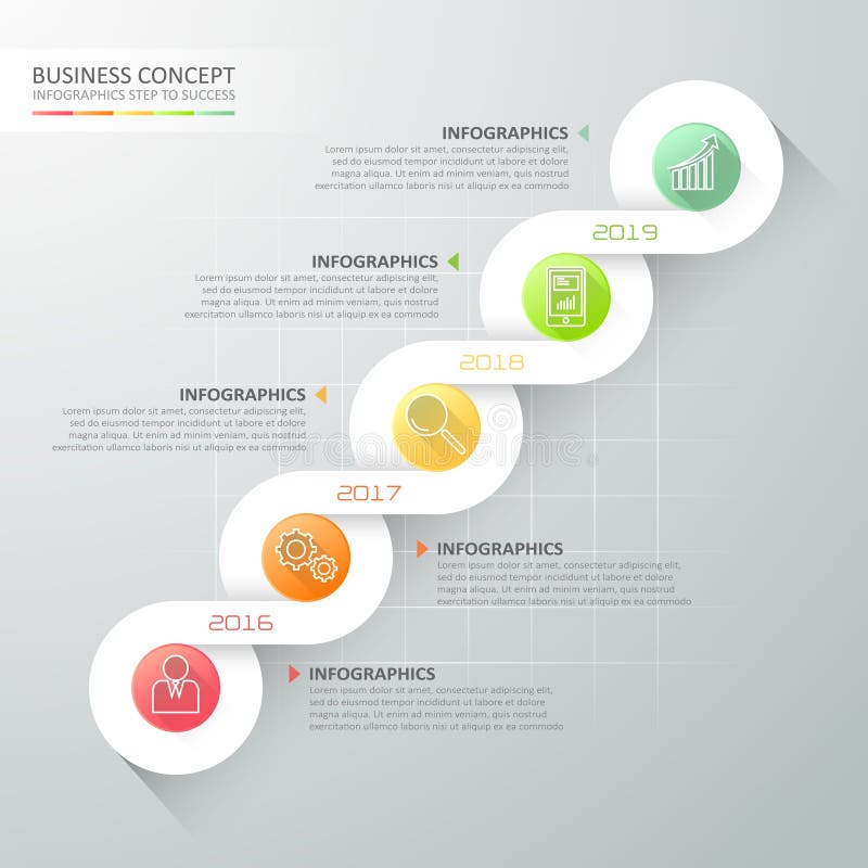 Abstract 3d spiral infographic template 5 steps, vector illustration Abstract 3d spiral infographic template 5 steps, vector illustration