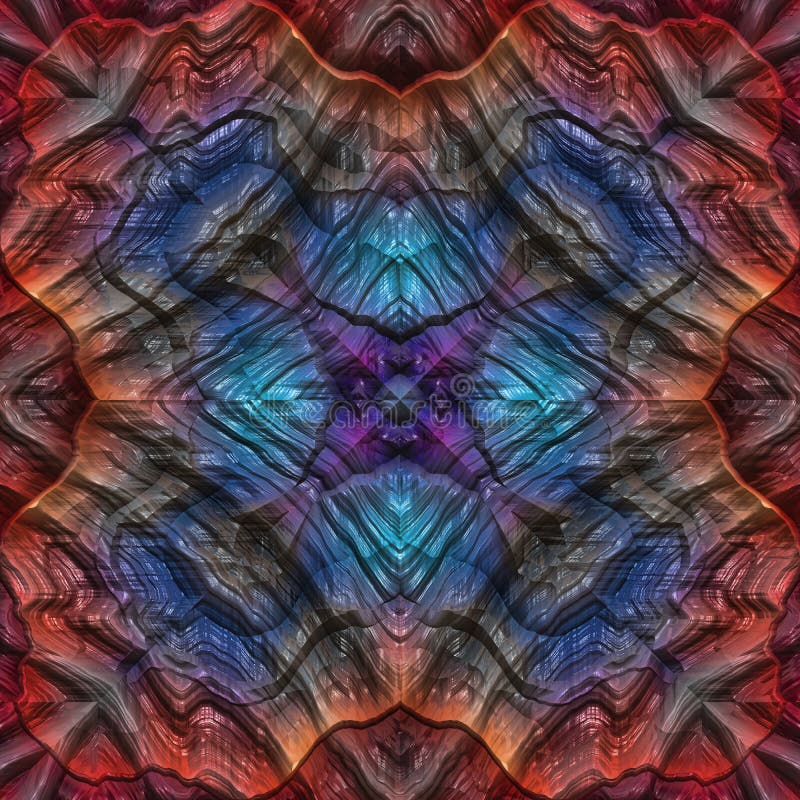 3d stone surface kaleidoscopic fractal pattern vector illustration