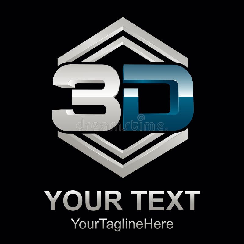Abstract 3d text shape vector icon logo illustration. 3d shape rendering design vector vector illustration