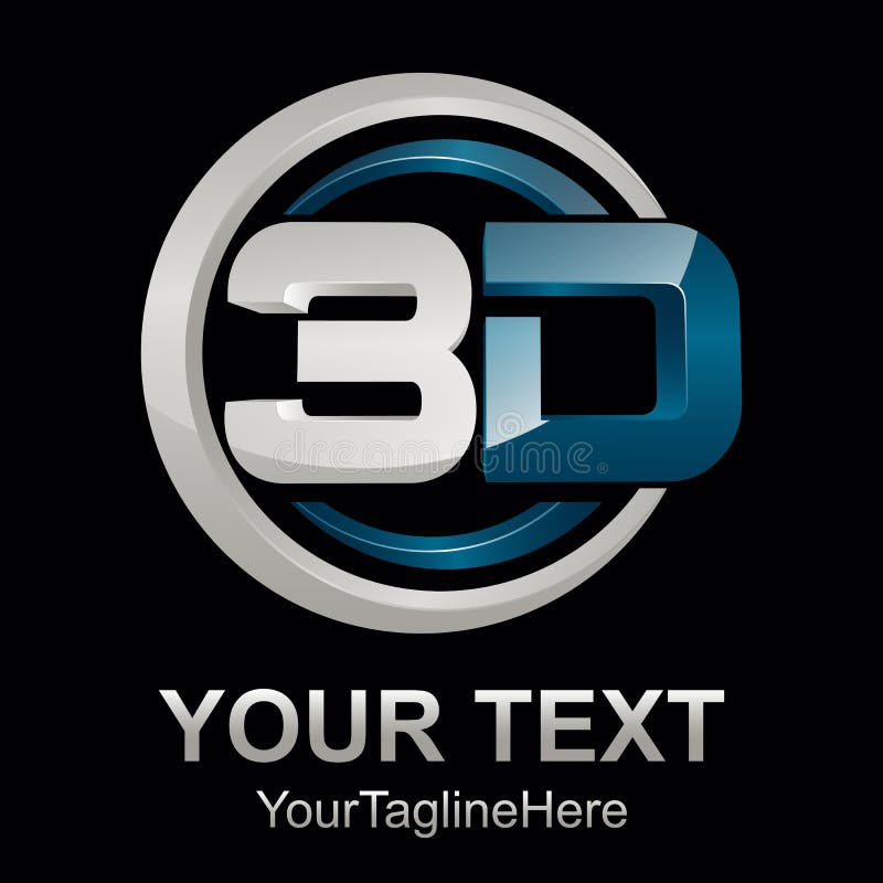 Abstract 3d text shape vector icon logo illustration. 3d shape rendering design vector stock illustration