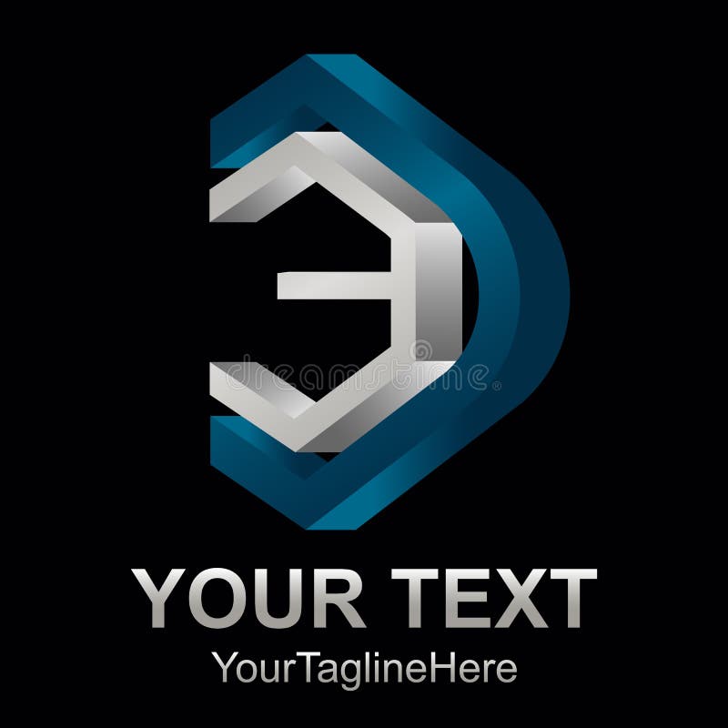 Abstract 3d text shape vector icon logo illustration. 3d shape rendering design vector vector illustration