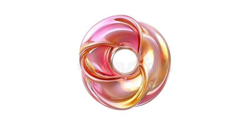Abstract 3D Torus Z Kolorami Żmudzającymi. Nowoczesny Element Sztuki I Projektowania Oddzielony Na Przezroczystym Tle ilustracji