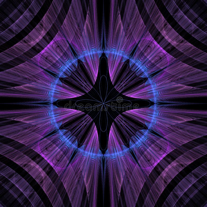 3d violet blue kaleidoscopic fractal pattern vector illustration