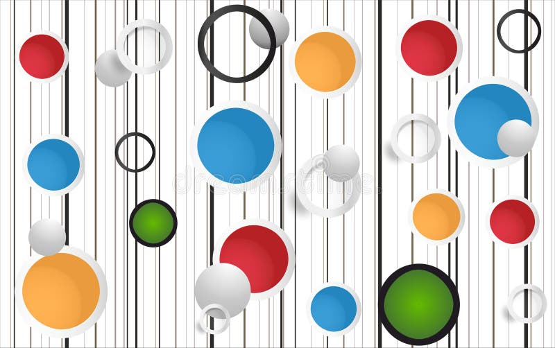Abstract 3D Wall Art Colored Circles Stock Vector Illustration of