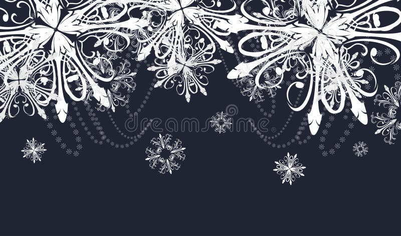 Abstract dark background with snowflakes
